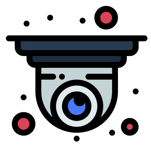Security camera Flatart Icons Lineal Color icon