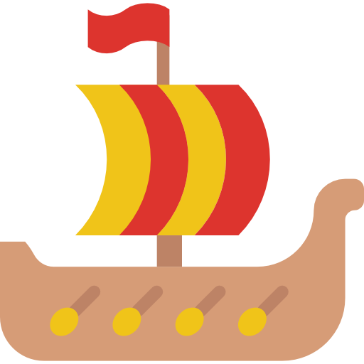 Корабль викингов Basic Miscellany Flat иконка