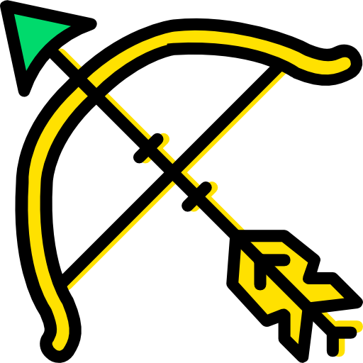arc et des flèches Basic Miscellany Yellow Icône