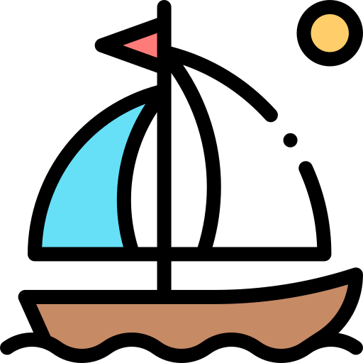 yatch Detailed Rounded Lineal color icon