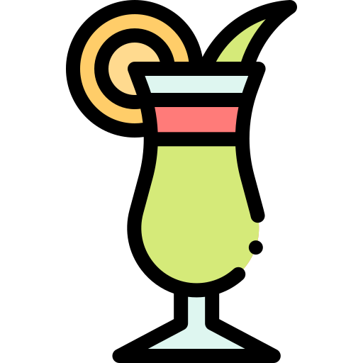 Cocktail Detailed Rounded Lineal color icon
