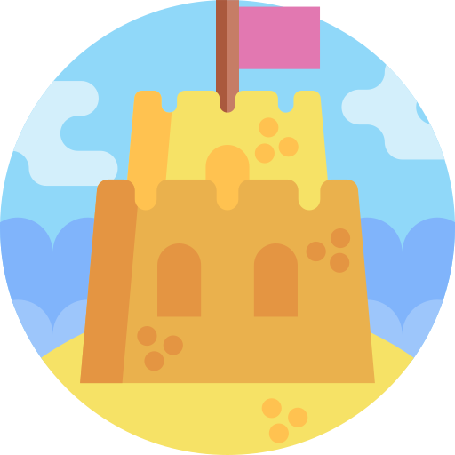 Sand castle Detailed Flat Circular Flat icon