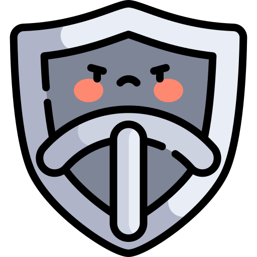 Shield Kawaii Lineal color icon