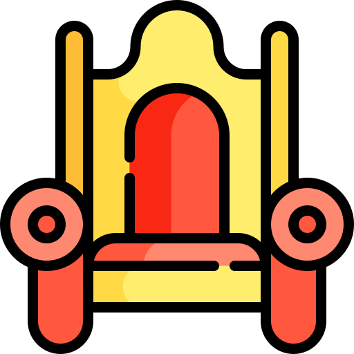 trono Kawaii Lineal color icona