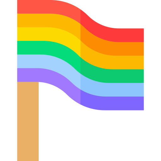 Радужный флаг Basic Straight Flat иконка