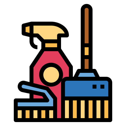Cleaning tools Smalllikeart Lineal Color icon
