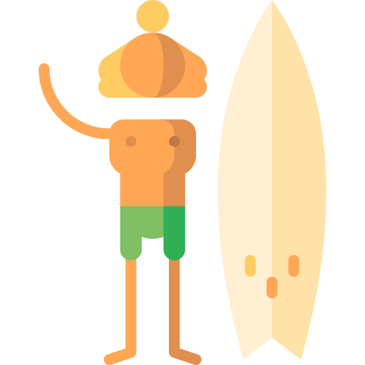 surfer Puppet Characters Flat ikona