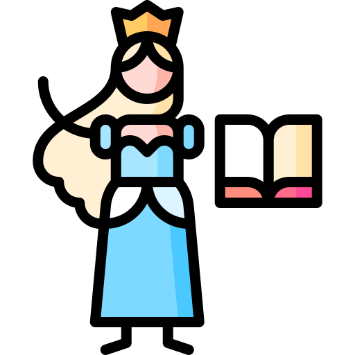 Принцесса Puppet Characters Lineal Color иконка