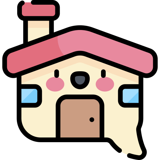 huis Kawaii Lineal color icoon