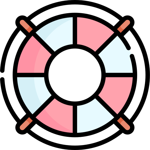 Спасательный круг Kawaii Lineal color иконка