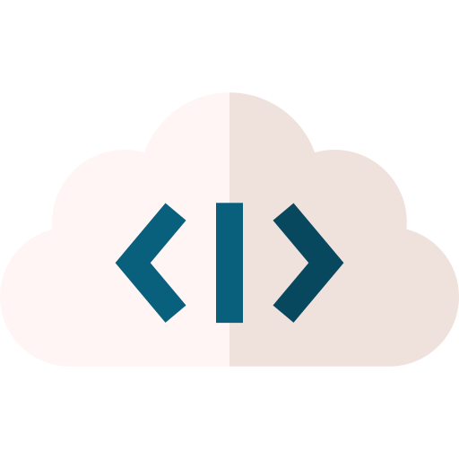 codificación en la nube Basic Straight Flat icono