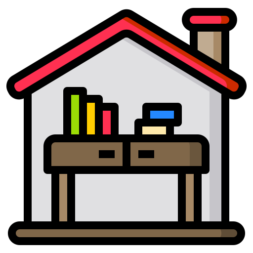 Work from home Catkuro Lineal Color icon