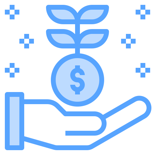 crecimiento del dinero Catkuro Blue icono