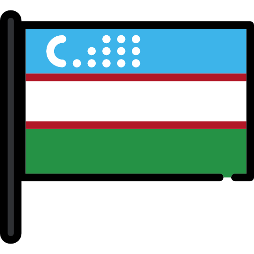 uzbekistán Flags Mast Ícone