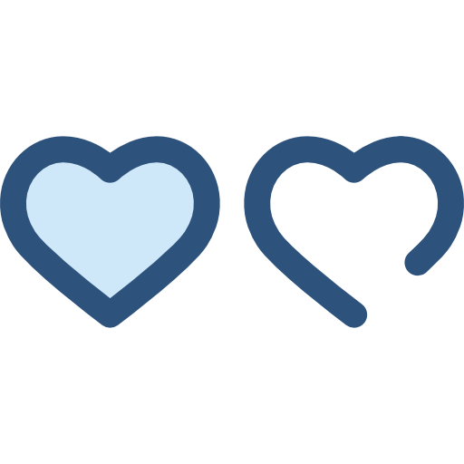corazón Monochrome Blue icono