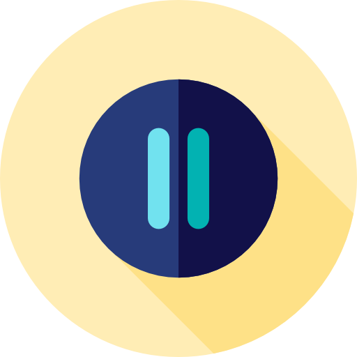 pause Flat Circular Flat icon