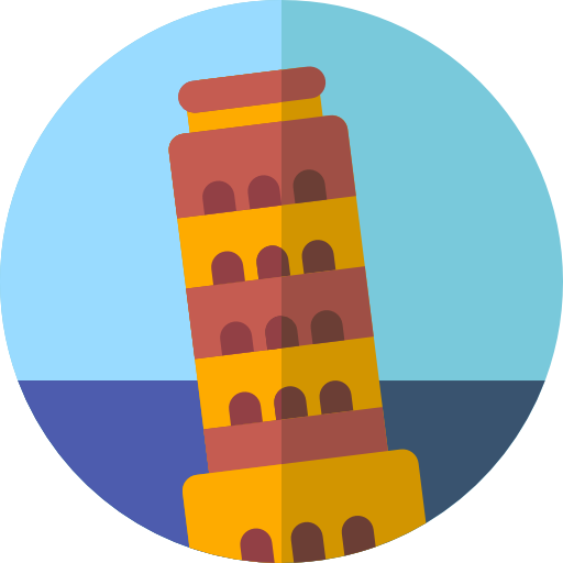 torre inclinada de pisa Basic Rounded Flat icono