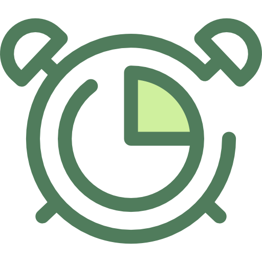 Time left Monochrome Green icon