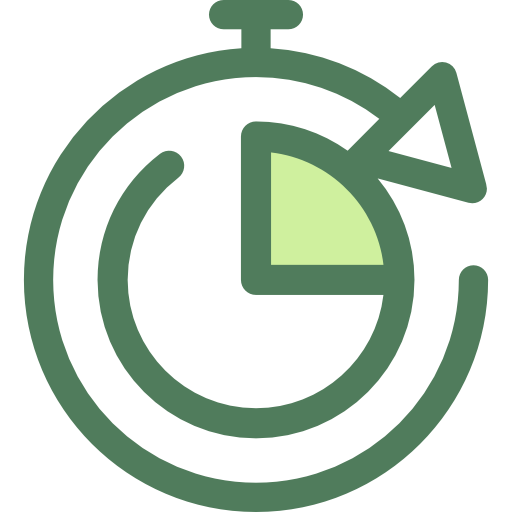 Time left Monochrome Green icon