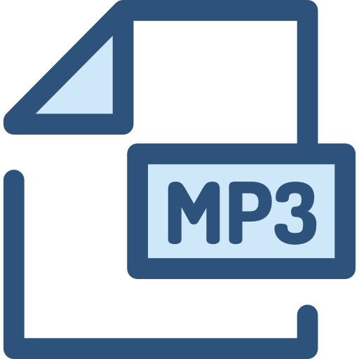 mp3 Monochrome Blue Icône
