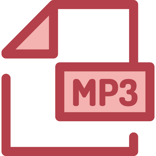 Mp3 Monochrome Red icon