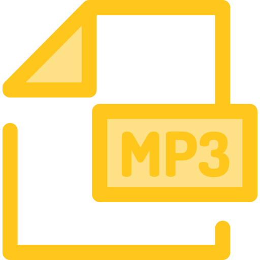 mp3 Monochrome Yellow Ícone