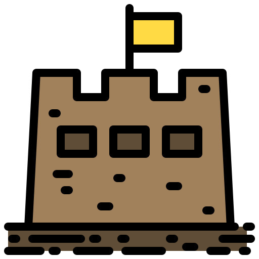 zamek z piasku xnimrodx Lineal Color ikona