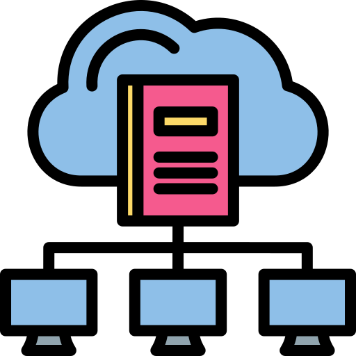 Cloud library Generic Outline Color icon