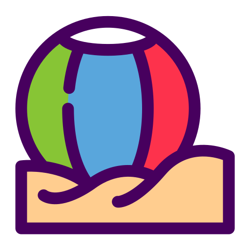 pelota de playa Generic Outline Color icono