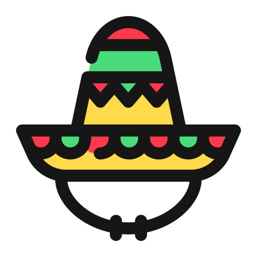 sombrero mexicano Generic Outline Color icono