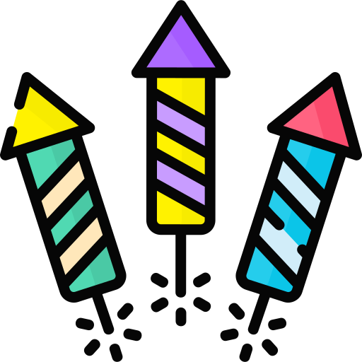 vuurwerk Special Lineal color icoon