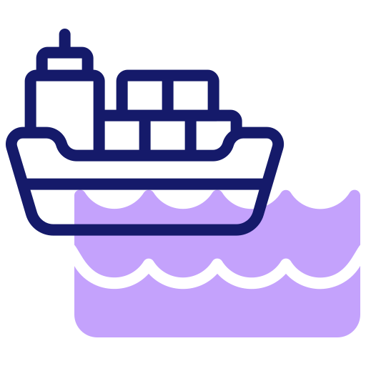 statek towarowy Inipagistudio Lineal Color ikona