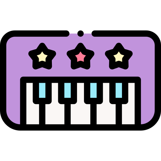 piano Detailed Rounded Lineal color icono