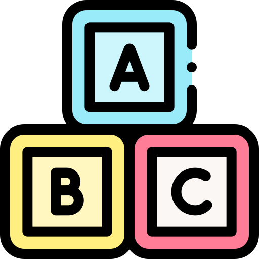 Abc block Detailed Rounded Lineal color icon