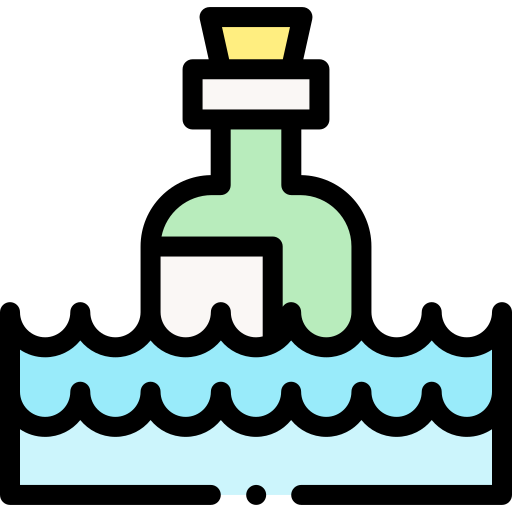 Message in a bottle Detailed Rounded Lineal color icon