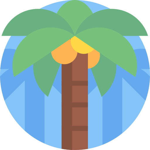 albero di cocco Detailed Flat Circular Flat icona