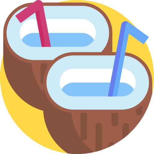 Coconut drink Detailed Flat Circular Flat icon