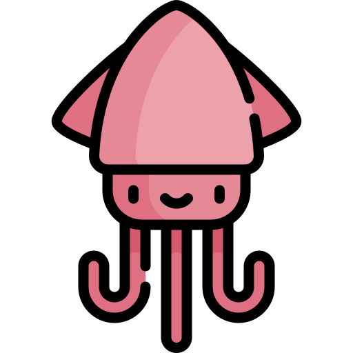 Squid Kawaii Lineal color icon