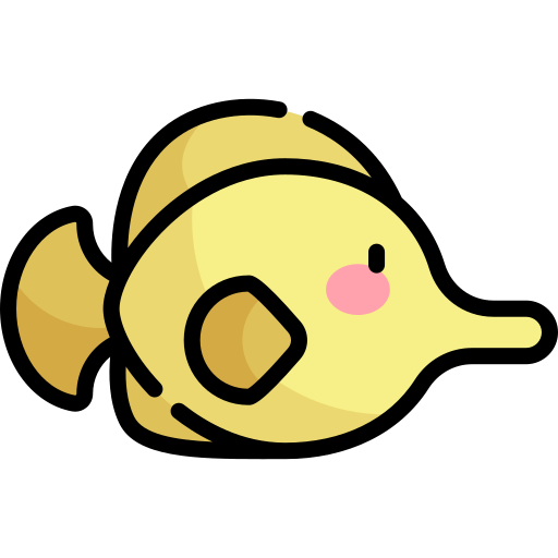 pez Kawaii Lineal color icono