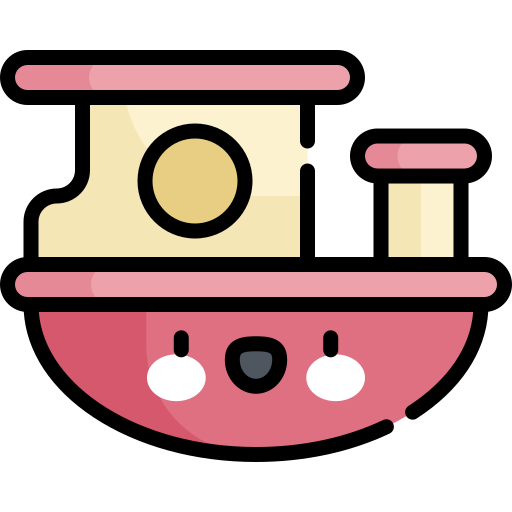 barco Kawaii Lineal color icono