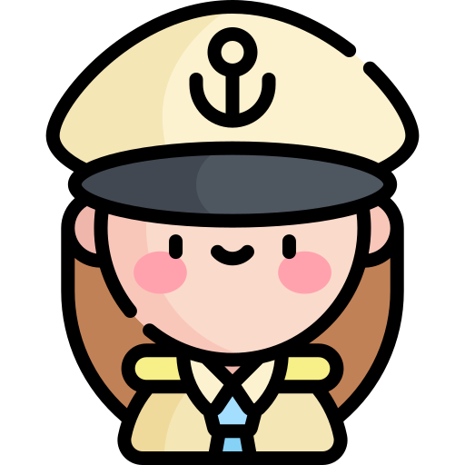 capitán Kawaii Lineal color icono
