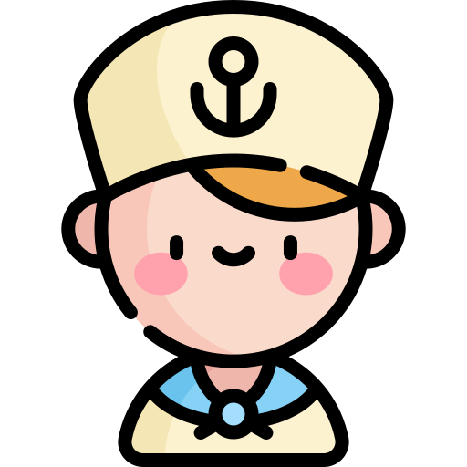 marynarz Kawaii Lineal color ikona