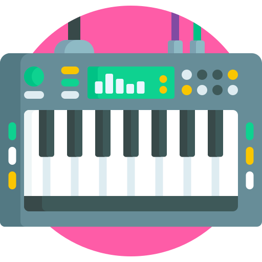 teclado Detailed Flat Circular Flat icono