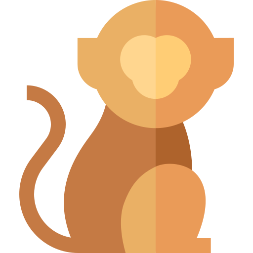 원숭이 Basic Straight Flat icon