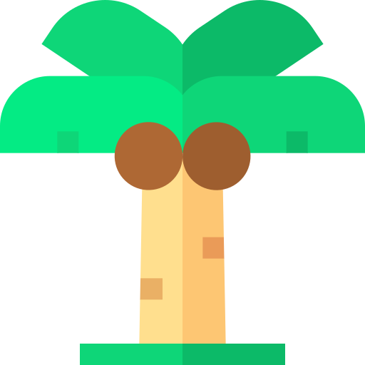 Coconut tree Basic Straight Flat icon