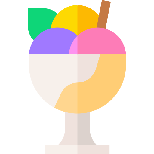 Ice cream cup Basic Straight Flat icon