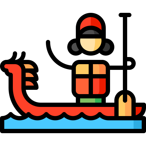 drachenbootfest Puppet Characters Lineal Color icon