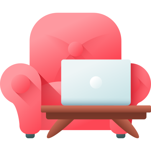 Working at home 3D Color icon