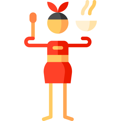 congee Puppet Characters Flat icono