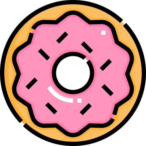 donut Detailed Straight Lineal color icoon